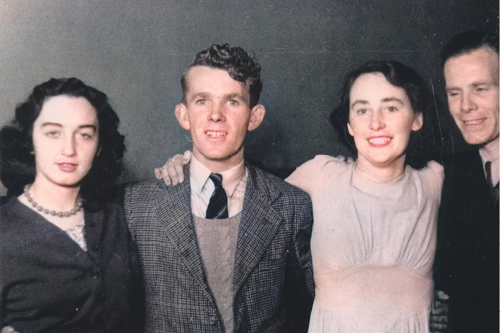 Joan with her best friend Mary Flaherty and two others