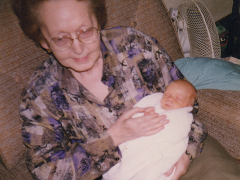 Joan and her first Grandchild Em